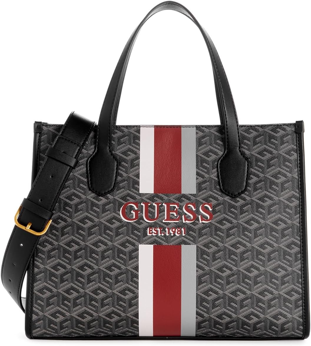 GUESS Женская сумка Silvana с двумя отделениями, Charcoal Logo
GUESS Женская сумка Silvana с двумя отделениями, Charcoal Logo