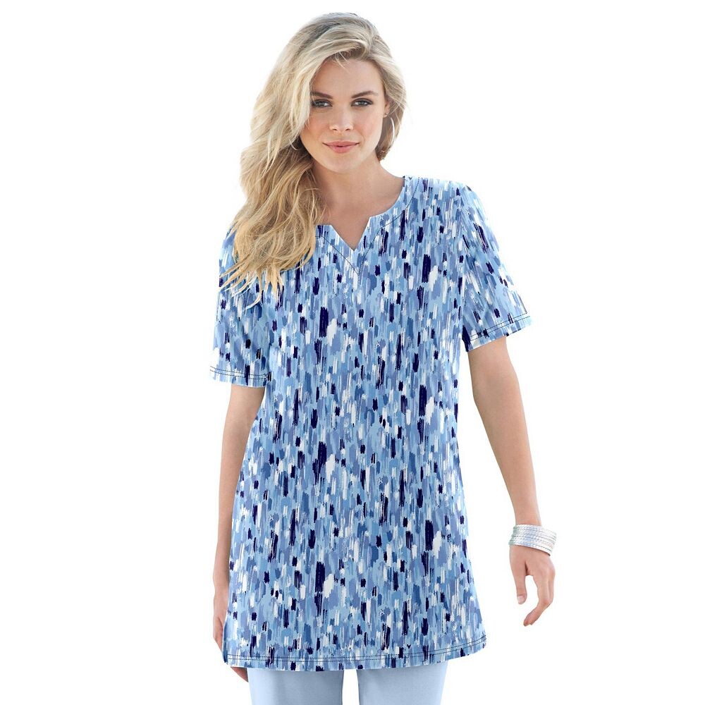 Женская мягкая трикотажная туника больших размеров Roaman's с вырезом и вырезом с принтом, цвет Pale Blue Brushstroke
Женская мягкая трикотажная туника больших размеров Roaman's с вырезом и вырезом с принтом, цвет Pale Blue Brushstroke