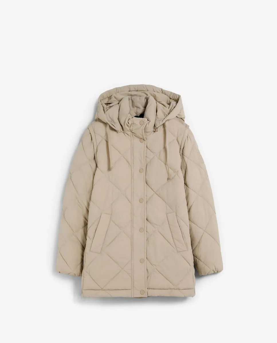 Детский пуховик с капюшоном, съемными рукавами и застежкой-молнией с скрытой молнией Scalpers, бежевый
Детский пуховик с капюшоном, съемными рукавами и застежкой-молнией с скрытой молнией Scalpers, бежевый