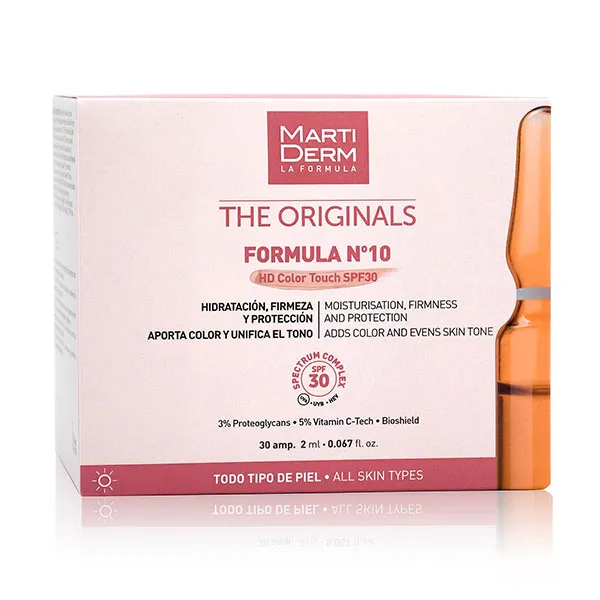 Тонированные увлажняющие ампулы The Originals Fórmula Nº10 Spf30 Martiderm, 30 UD
Тонированные увлажняющие ампулы The Originals Fórmula Nº10 Spf30 Martiderm, 30 UD