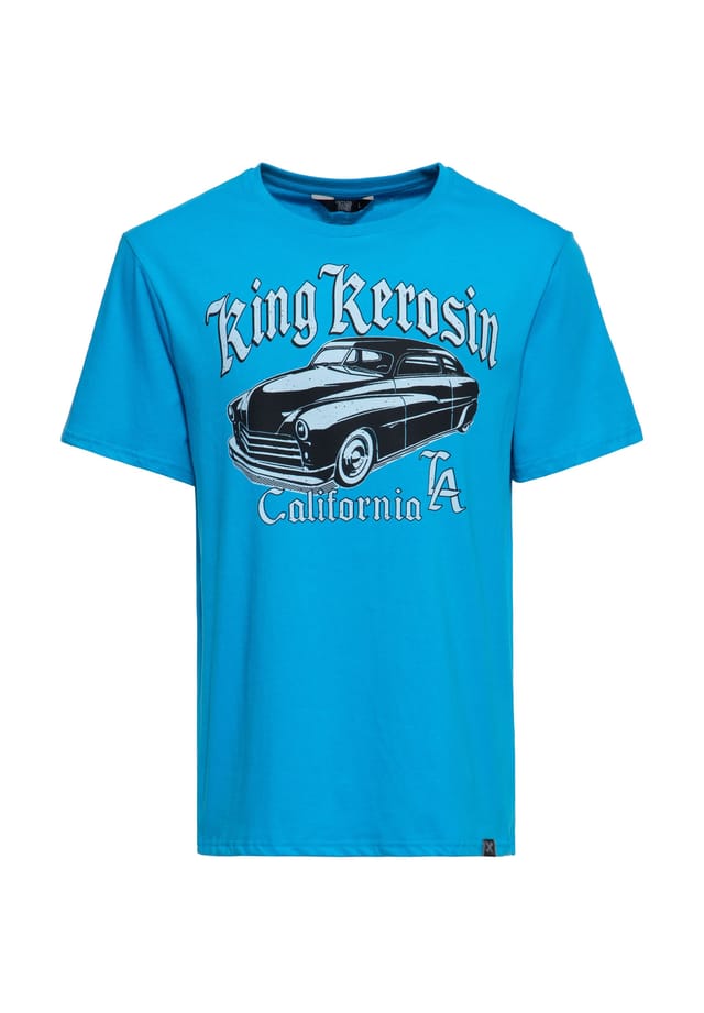 Принт на передней части рубашки в стиле ретро-маслкара California Greaser King Kerosin, синий
Принт на передней части рубашки в стиле ретро-маслкара California Greaser King Kerosin, синий