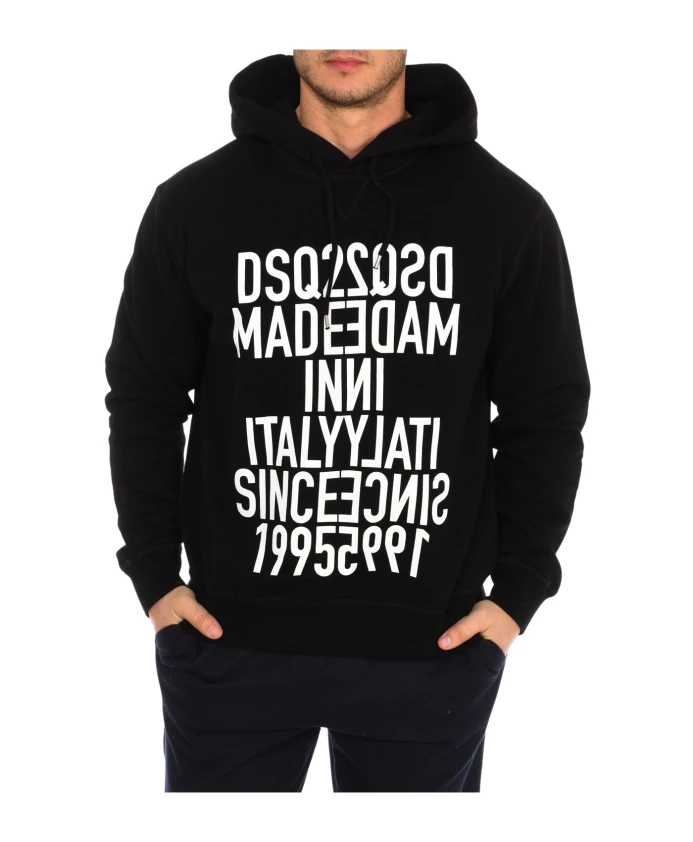 Сделано в Италии с 1995 года, черная толстовка с капюшоном. Dsquared2, черный
Сделано в Италии с 1995 года, черная толстовка с капюшоном. Dsquared2, черный