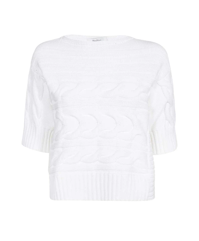 Свитер с короткими рукавами и узором «косичка» Max Mara, белый
Свитер с короткими рукавами и узором «косичка» Max Mara, белый