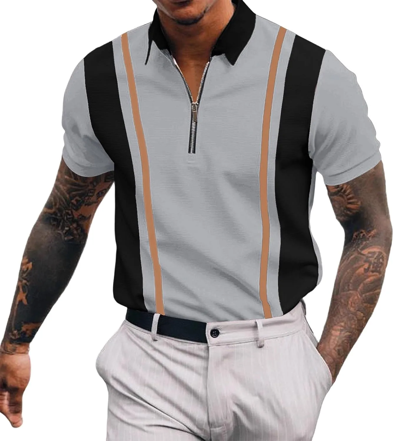 Мужская футболка с воротником и коротким рукавом, поло, цветной блок, slim fit
Мужская футболка с воротником и коротким рукавом, поло, цветной блок, slim fit