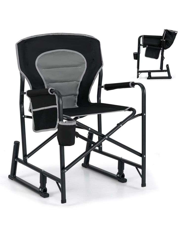 COSTWAY Походный стул, рыболовный стул с функцией качания, черный
COSTWAY Походный стул, рыболовный стул с функцией качания, черный