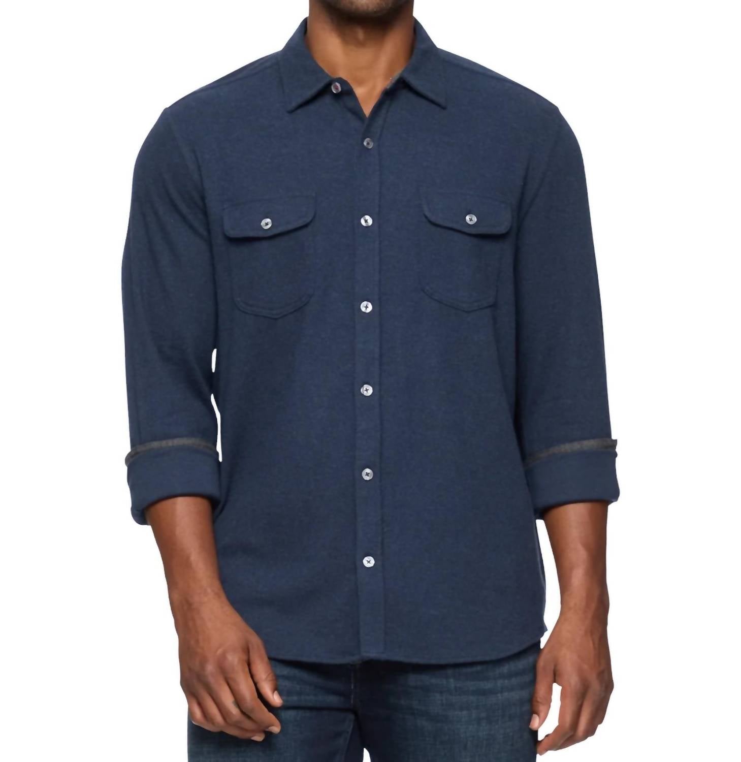 Рубашка Hero Twill Knit Flannel темно-синего цвета Flags & Anthem 
Рубашка Hero Twill Knit Flannel темно-синего цвета Flags & Anthem