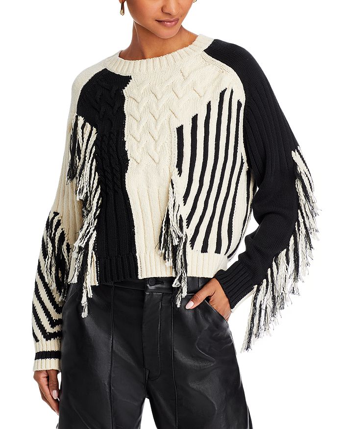 Свитер с круглым вырезом и косой вязкой The Jumper Slice MOTHER, мультиколор 
Свитер с круглым вырезом и косой вязкой The Jumper Slice MOTHER, мультиколор