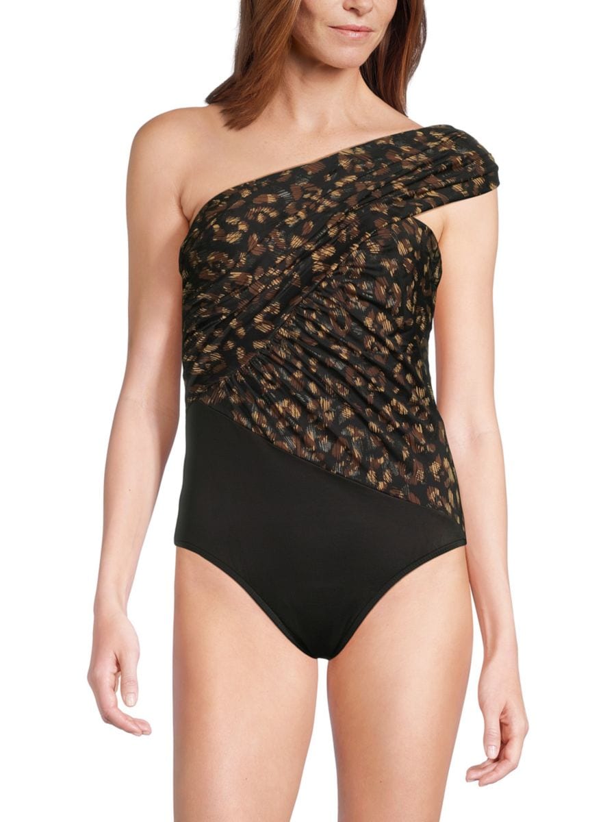 Купальник La Paz Goddess с рюшами на одно плечо и принтом Magicsuit, цвет Black Brown 
Купальник La Paz Goddess с рюшами на одно плечо и принтом Magicsuit, цвет Black Brown