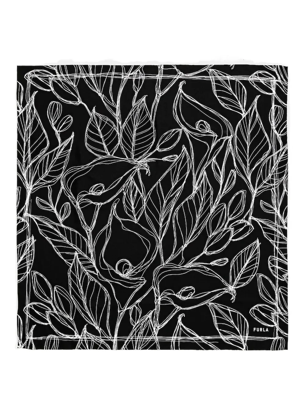 Шелковый шарф с цветочным принтом Furla, черный
Шелковый шарф с цветочным принтом Furla, черный