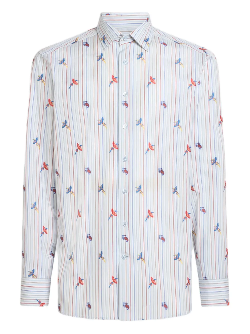 Полосатая рубашка с птичьим принтом ETRO, синий
Полосатая рубашка с птичьим принтом ETRO, синий