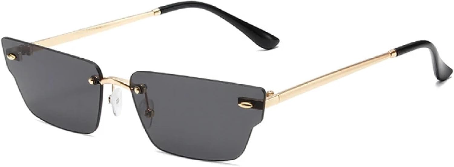 Солнцезащитные очки с защитой от УФ-излучения UV400 для женщин и мужчин | Маленькие безободковые очки с прозрачными линзами с градиентом цвета "океан" | для занятий спортом на открытом воздухе DSVIGF, Golden Grey
Солнцезащитные очки с защитой от УФ-излучения UV400 для женщин и мужчин | Маленькие безободковые очки с прозрачными линзами с градиентом цвета "океан" | для занятий спортом на открытом воздухе DSVIGF, Golden Grey