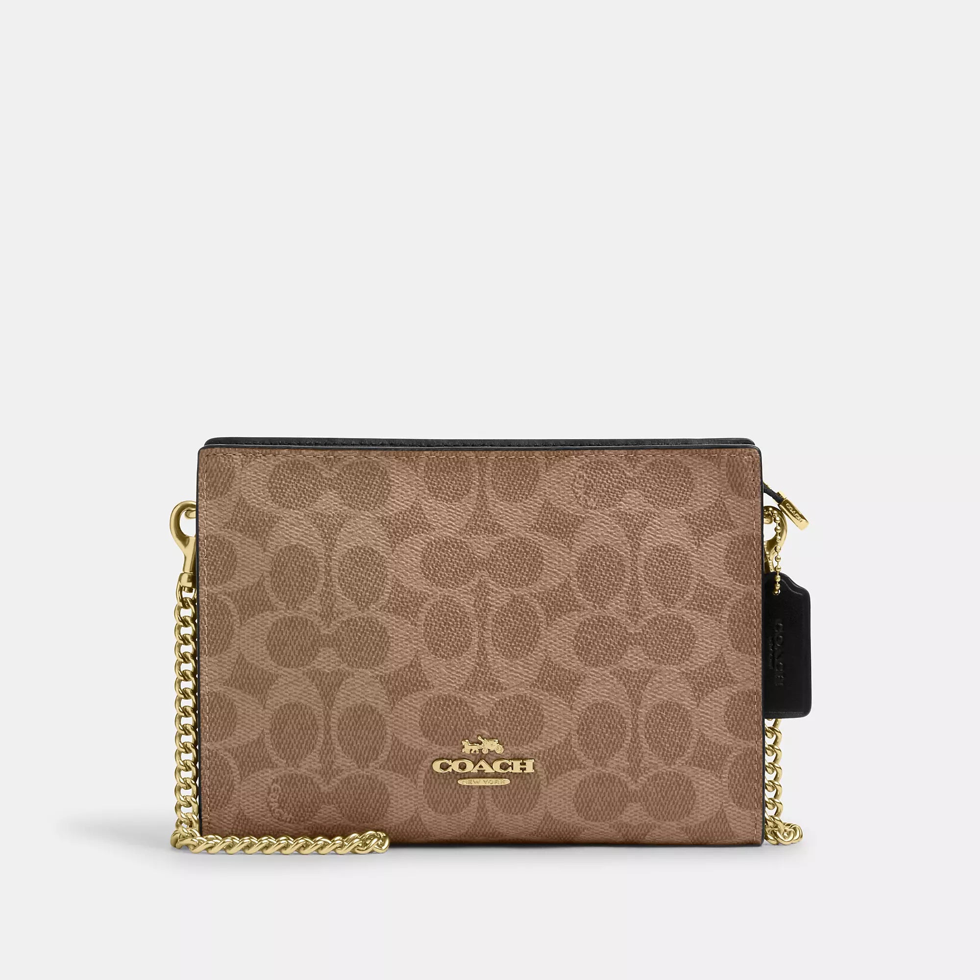 Coach Outlet Тонкая сумка через плечо из фирменной ткани, золотой/коричневый/черный
Coach Outlet Тонкая сумка через плечо из фирменной ткани, золотой/коричневый/черный