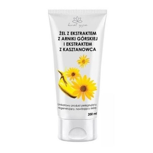 Гель с экстрактом арники и экстрактом конского каштана 200мл, Kwiat Życia
Гель с экстрактом арники и экстрактом конского каштана 200мл, Kwiat Życia