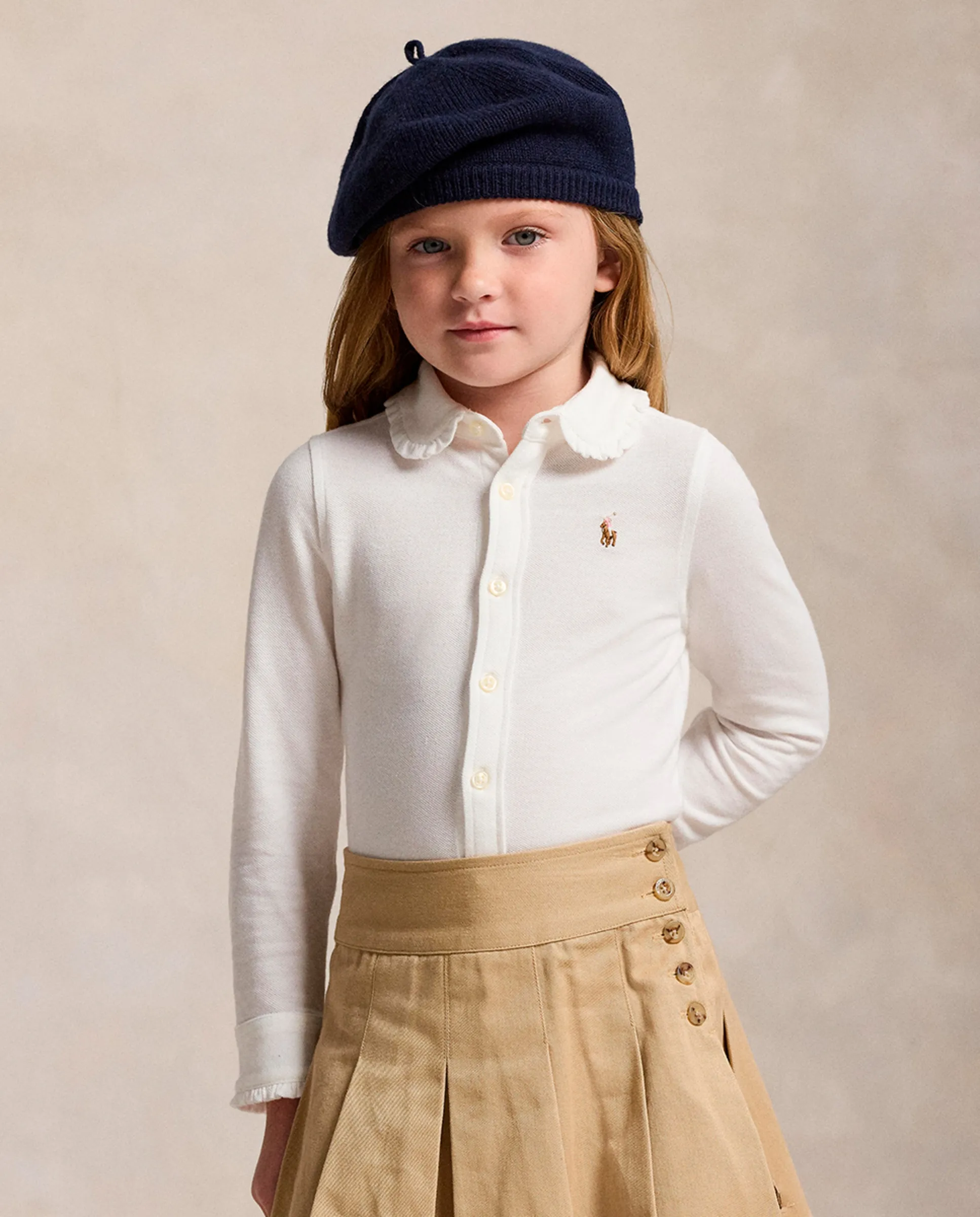Хлопковая оксфордская рубашка для девочки Polo Ralph Lauren, белый
Хлопковая оксфордская рубашка для девочки Polo Ralph Lauren, белый