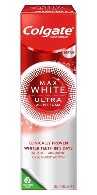 Colgate Max White Ultra Active Foam Зубная паста, 50 ml
Colgate Max White Ultra Active Foam Зубная паста, 50 ml