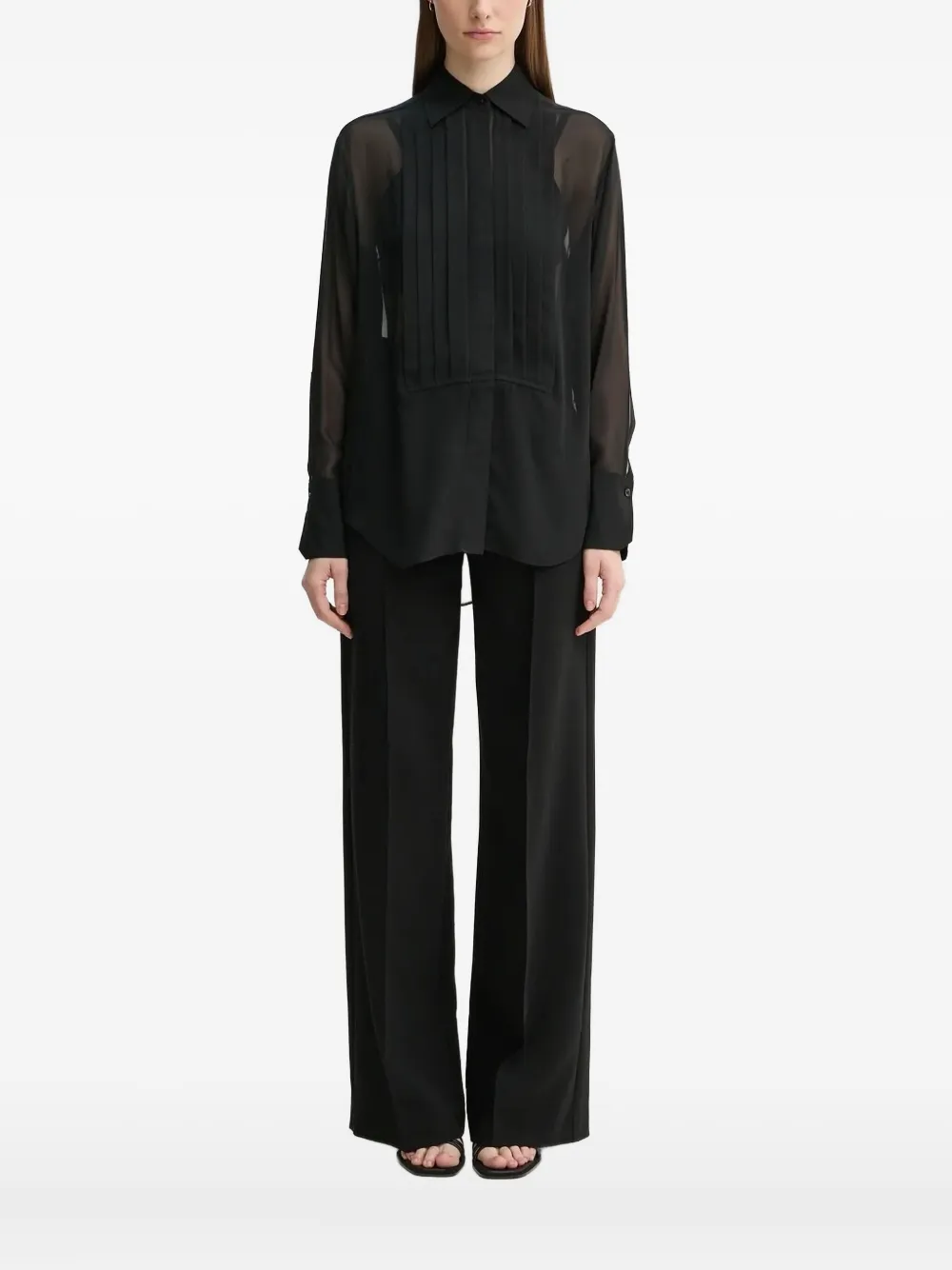 Блузка с плиссированным прозрачным эффектом A.L.C., черный
Блузка с плиссированным прозрачным эффектом A.L.C., черный