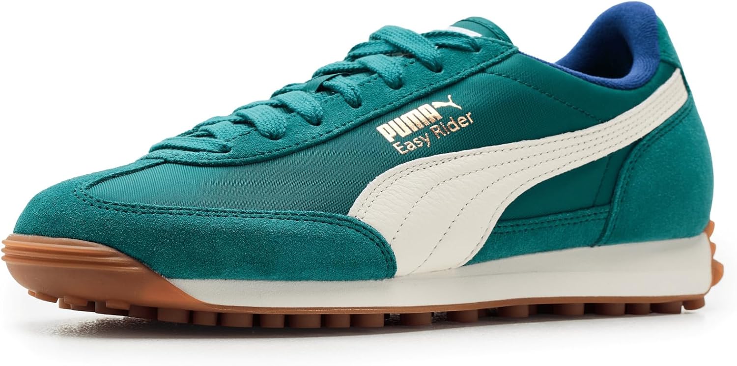 Мужские винтажные кроссовки Puma Easy Rider, белый/изумрудный
Мужские винтажные кроссовки Puma Easy Rider, белый/изумрудный