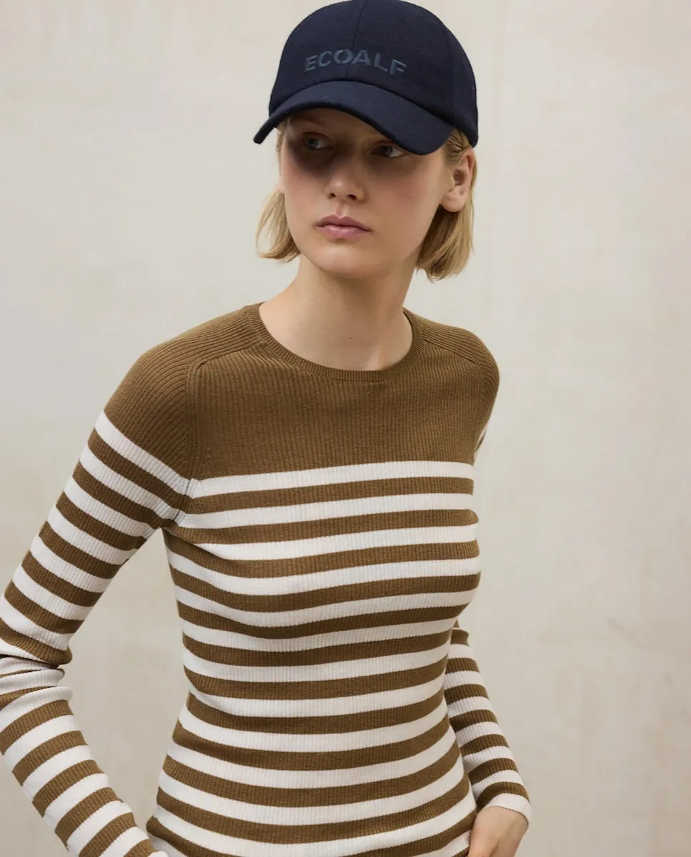 Женский джемпер из тонкой пряжи с круглым вырезом и полосатым принтом Ecoalf, горчичный
Женский джемпер из тонкой пряжи с круглым вырезом и полосатым принтом Ecoalf, горчичный