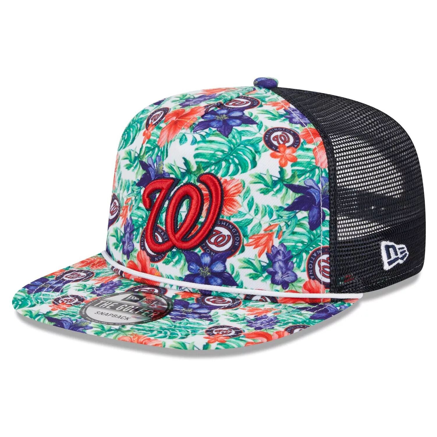 Мужская бейсболка New Era Washington Nationals с тропическим цветочным принтом для гольфиста Snapback 
Мужская бейсболка New Era Washington Nationals с тропическим цветочным принтом для гольфиста Snapback