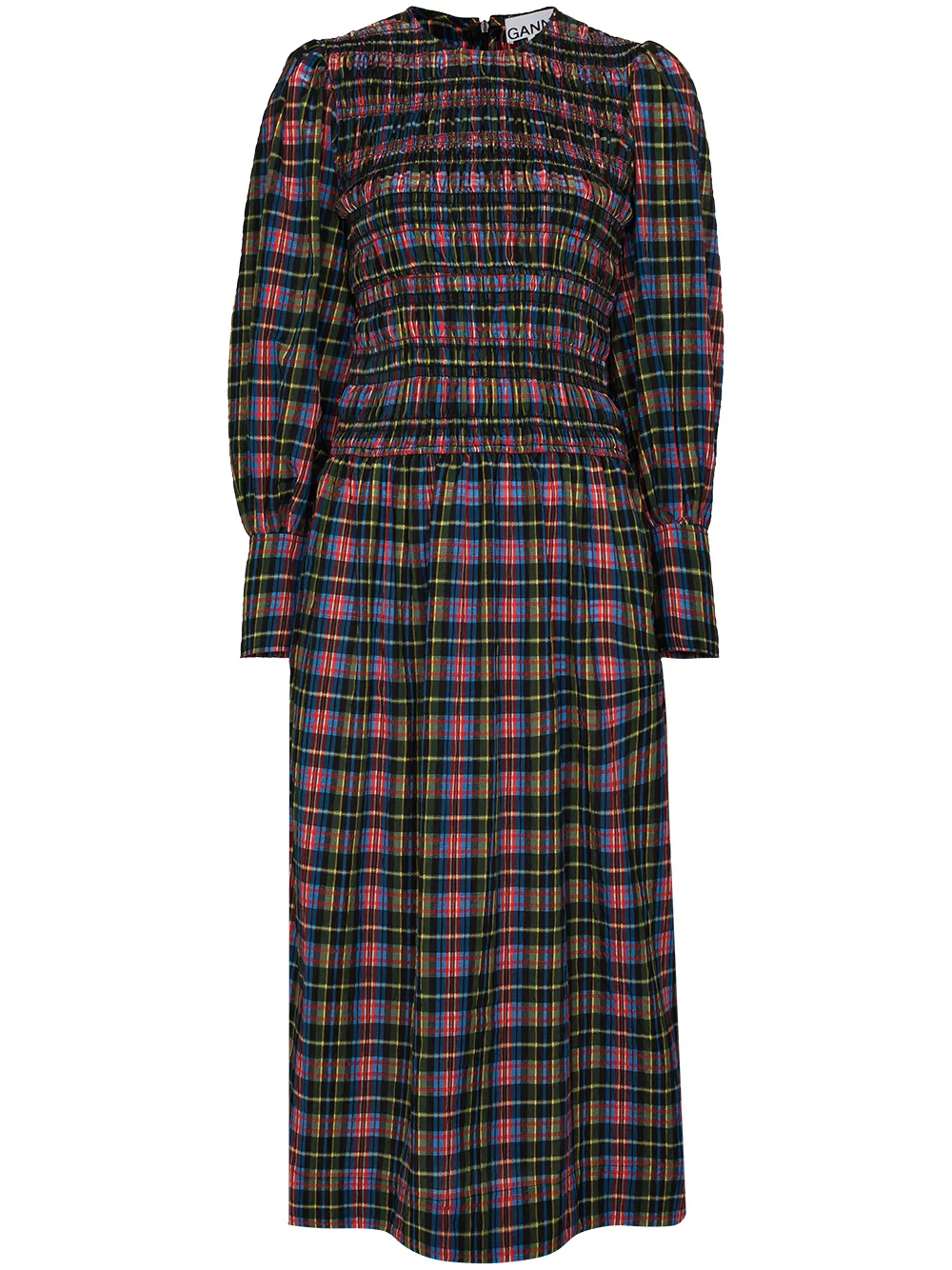 Платье миди из сирсакера GANNI, зеленый
Платье миди из сирсакера GANNI, зеленый