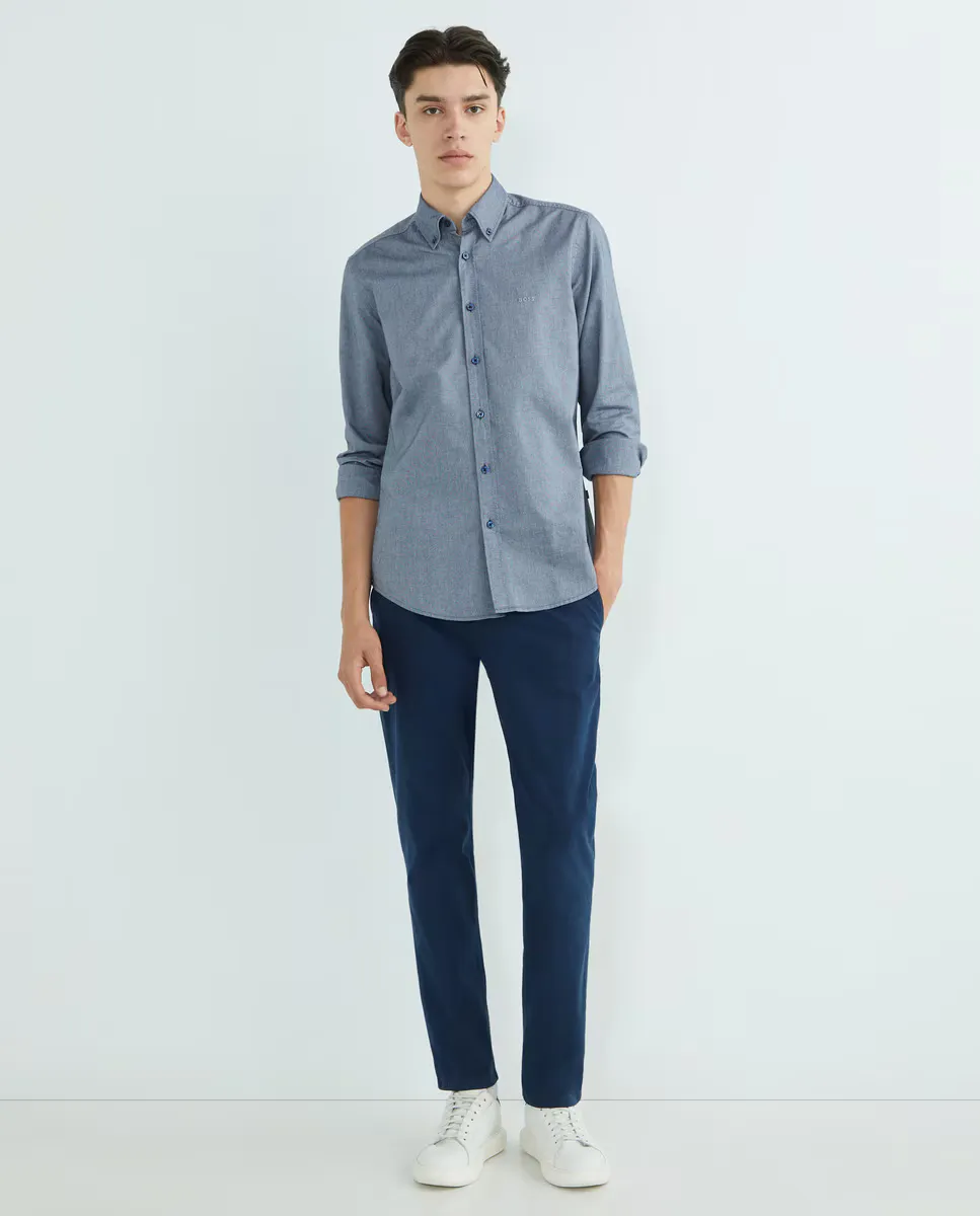 Мужская рубашка с длинным рукавом Boss Orange, темно-синий 
Мужская рубашка с длинным рукавом Boss Orange, темно-синий