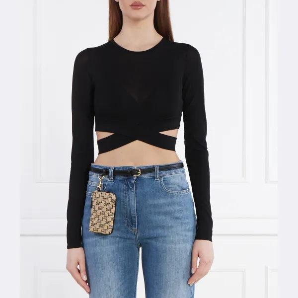 Укороченный свитер Elisabetta Franchi, черный
Укороченный свитер Elisabetta Franchi, черный