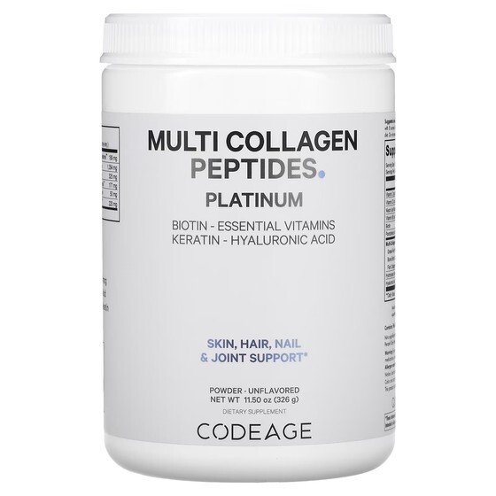 Добавка Codeage Platinum Multi Collagen Peptides без вкуса, 326г
Добавка Codeage Platinum Multi Collagen Peptides без вкуса, 326г