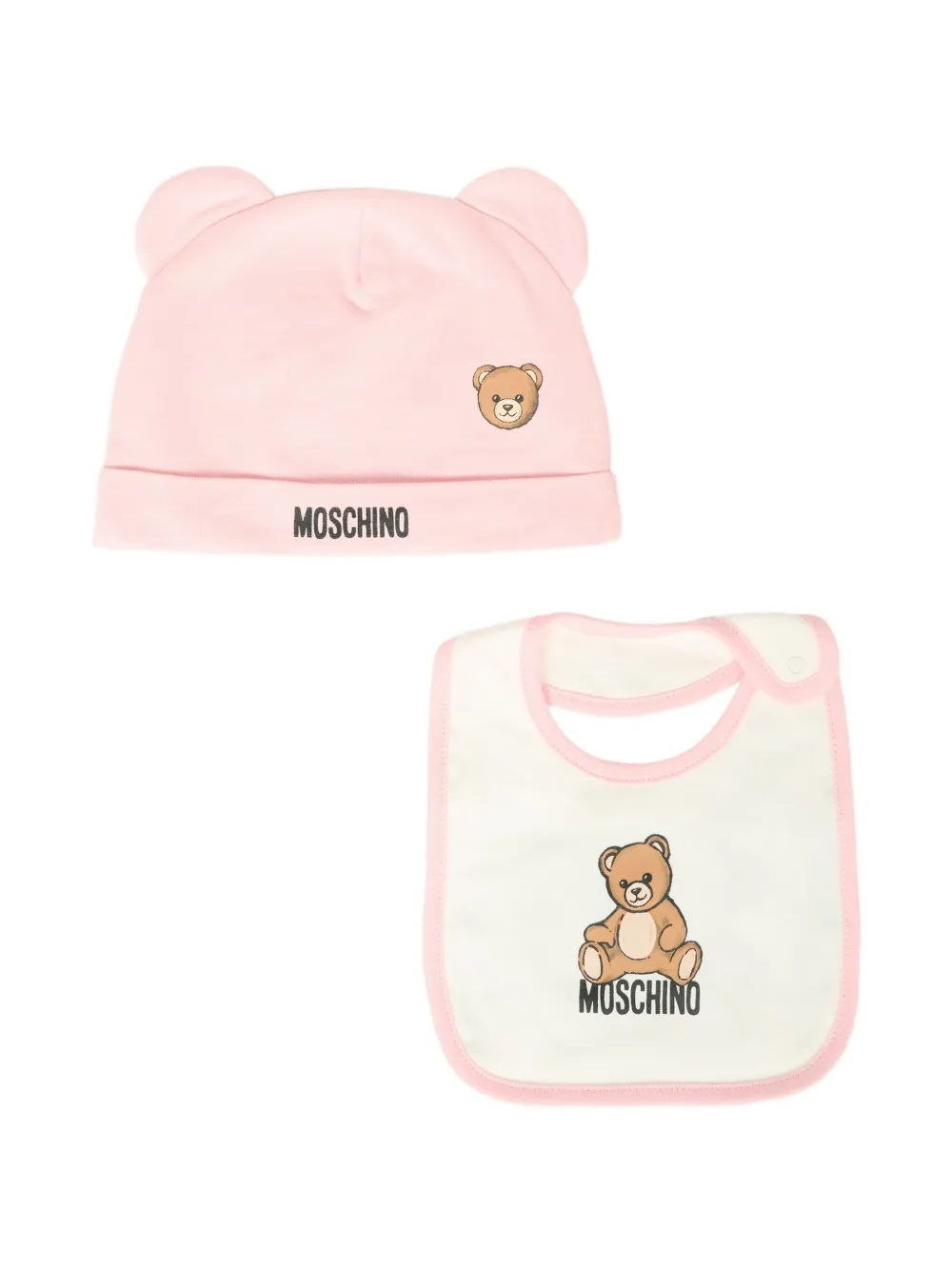 Комплект шапки и нагрудника с логотипом «Медведь» Moschino Kids, розовый
Комплект шапки и нагрудника с логотипом «Медведь» Moschino Kids, розовый