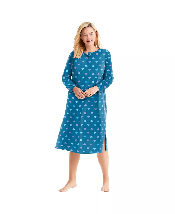 Женская пижама больших размеров с длинными рукавами и принтом хенли Dreams & Co., зеленый
Женская пижама больших размеров с длинными рукавами и принтом хенли Dreams & Co., зеленый