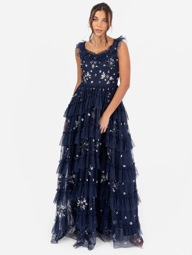 Украшенное многоуровневое платье макси Maya Deluxe, темно-синий
Украшенное многоуровневое платье макси Maya Deluxe, темно-синий