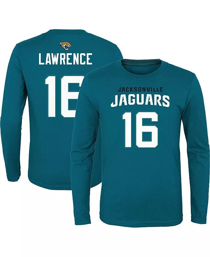 Футболка Big Boys Trevor Lawrence Teal Jacksonville Jaguars Mainliner с именем и номером игрока с длинными рукавами Outerstuff, синий
Футболка Big Boys Trevor Lawrence Teal Jacksonville Jaguars Mainliner с именем и номером игрока с длинными рукавами Outerstuff, синий