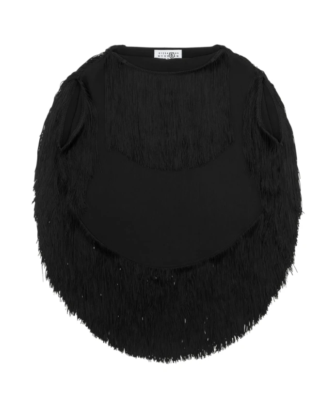 Модная черная рубашка с бахромой Mm6 Maison Margiela, черный
Модная черная рубашка с бахромой Mm6 Maison Margiela, черный