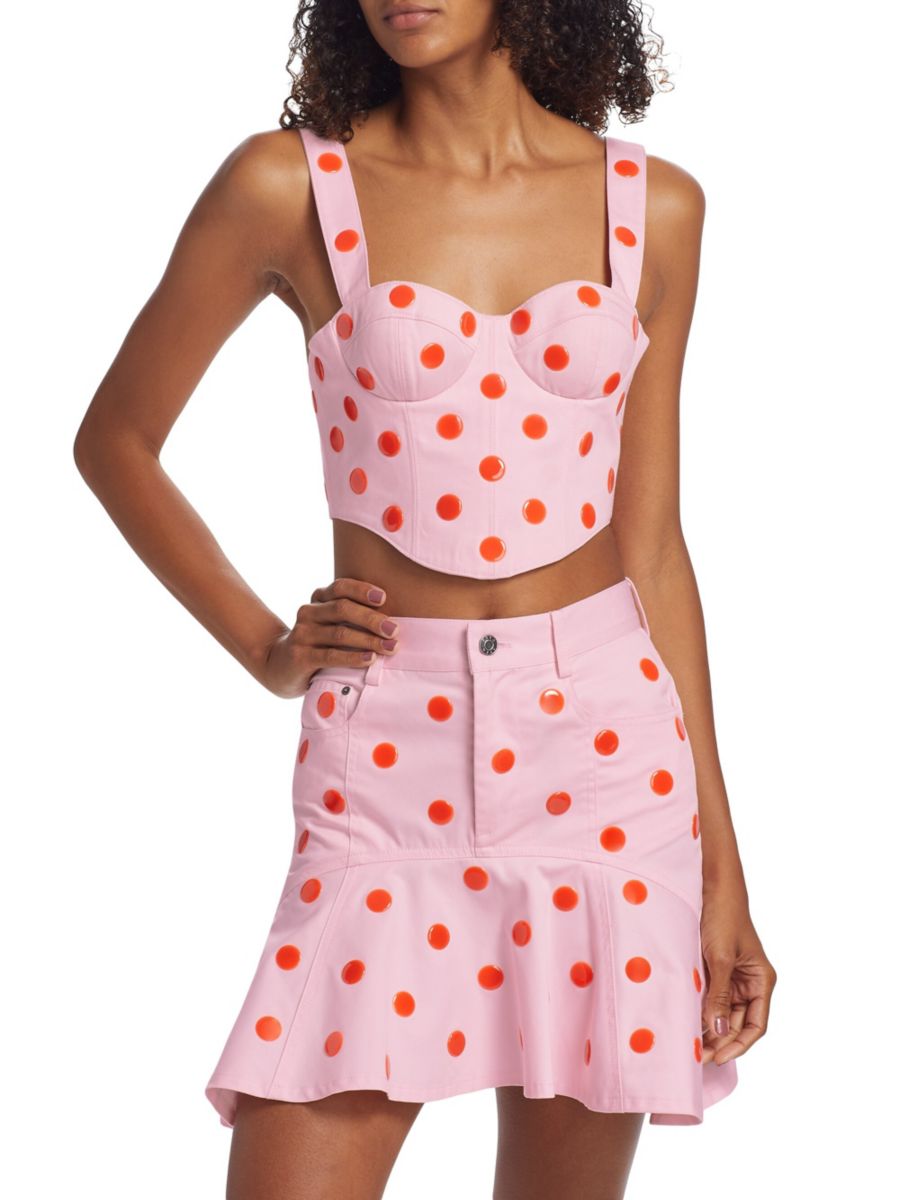 Укороченный топ-бюстье из хлопка в горошек Area, цвет Powder Pink
Укороченный топ-бюстье из хлопка в горошек Area, цвет Powder Pink