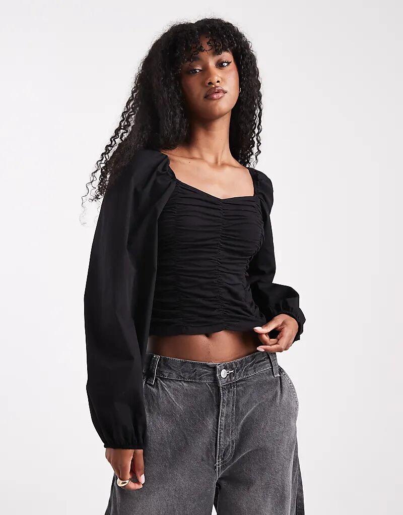 Блузка Pieces с длинными рукавами и сборками, черного цвета
Блузка Pieces с длинными рукавами и сборками, черного цвета