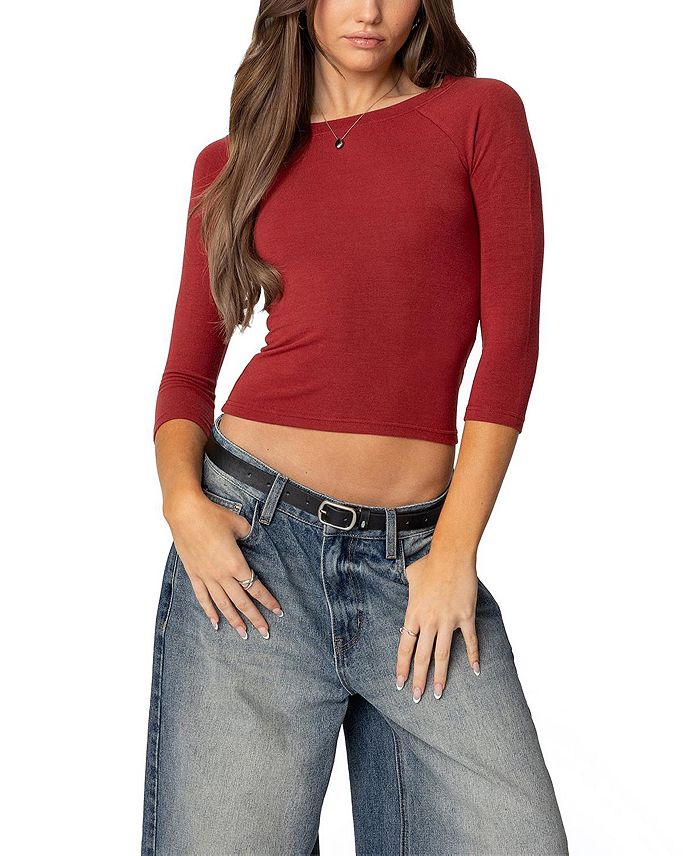 Топ Mary с широким вырезом и рукавом четверть длины Edikted, красный
Топ Mary с широким вырезом и рукавом четверть длины Edikted, красный