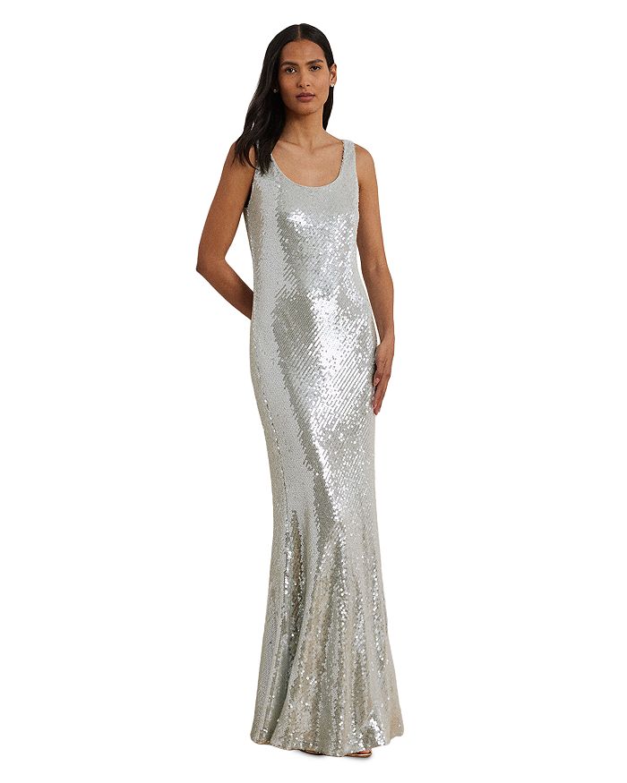 Безрукавное платье с пайетками Ralph Lauren, серебряный
Безрукавное платье с пайетками Ralph Lauren, серебряный