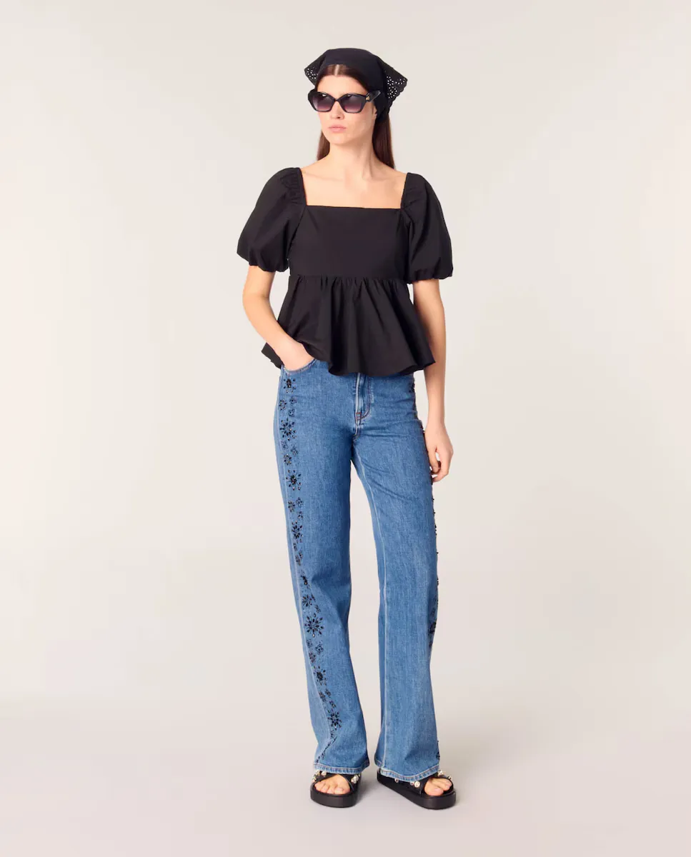 Женские прямые джинсы с вышивкой стразами Maje, синий
Женские прямые джинсы с вышивкой стразами Maje, синий