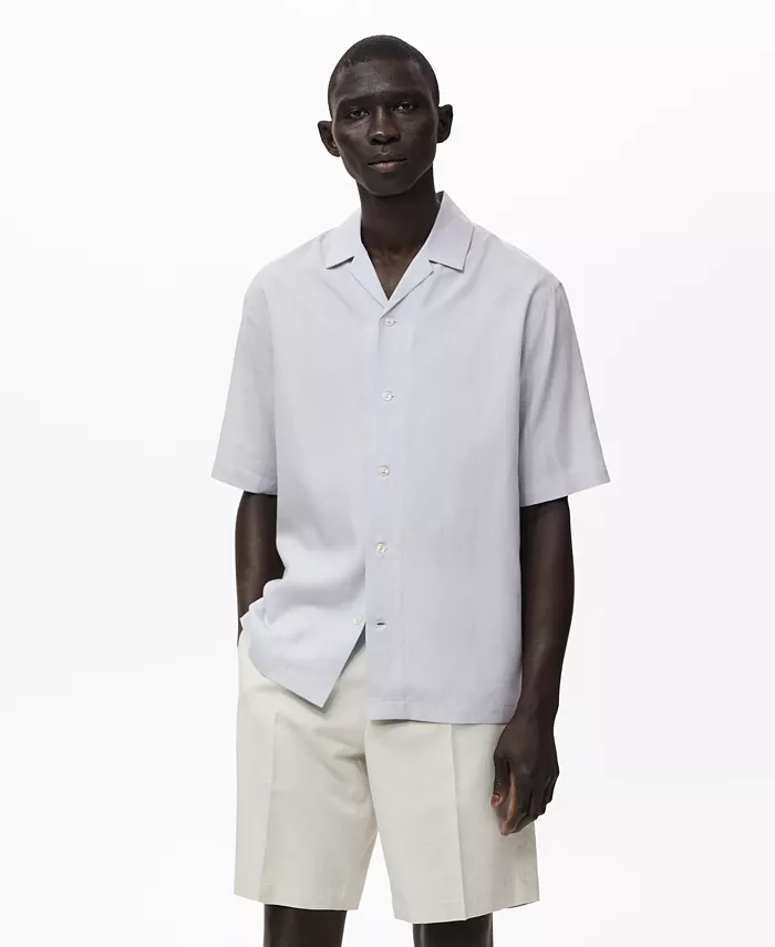 Мужская рубашка с воротником-стойкой из лиоцелла и льна MANGO, синий
Мужская рубашка с воротником-стойкой из лиоцелла и льна MANGO, синий