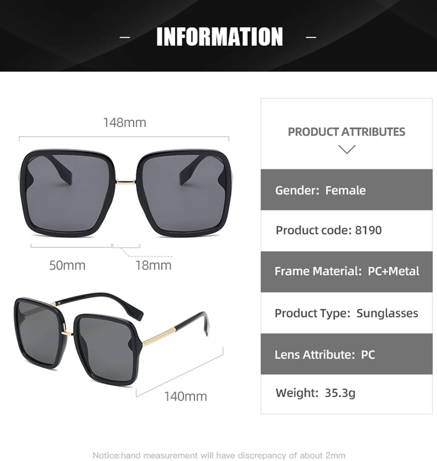 Солнцезащитные очки XINXIN в квадратной оправе большого размера для мужчин и женщин, для отдыха на природе, пляжа и вождения (Цвет: E, Размер: Средний), E
Солнцезащитные очки XINXIN в квадратной оправе большого размера для мужчин и женщин, для отдыха на природе, пляжа и вождения (Цвет: E, Размер: Средний), E