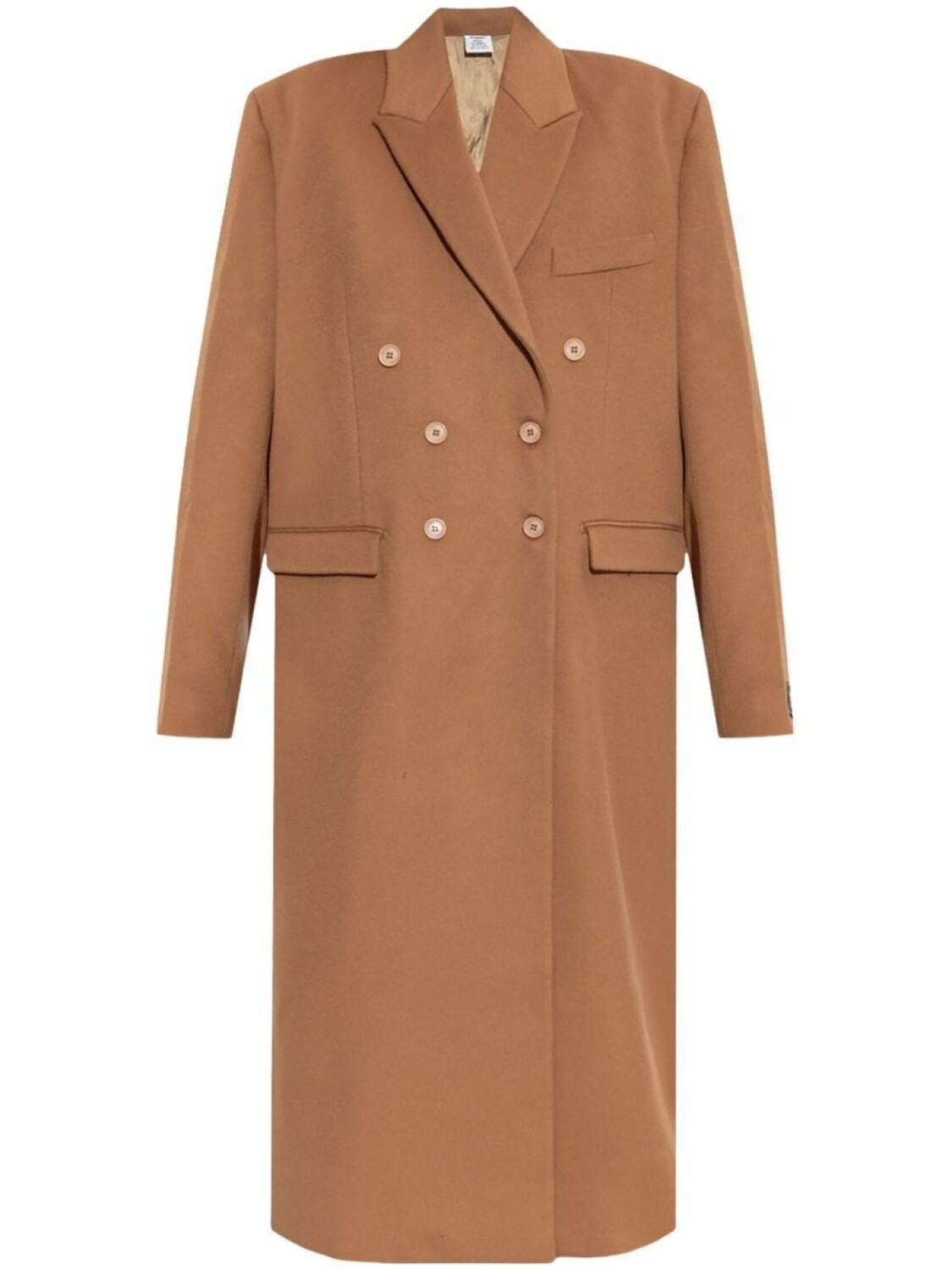 VETEMENTS двубортное шерстяное пальто, нейтральный цвет
VETEMENTS двубортное шерстяное пальто, нейтральный цвет