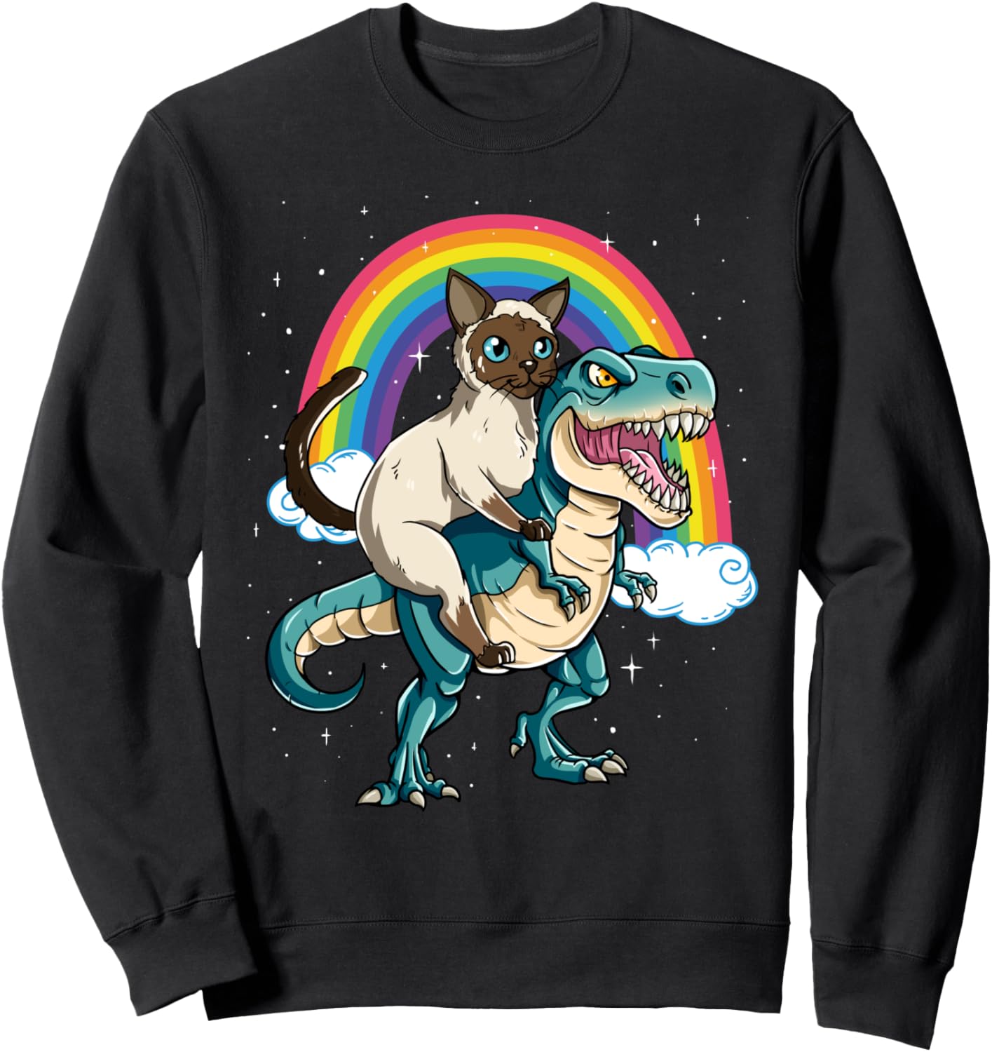 Толстовка с изображением динозавра Тираннозавра Рекса и радужных облаков, блестящих на ощупь Check Out My Siamese Shirts, черный
Толстовка с изображением динозавра Тираннозавра Рекса и радужных облаков, блестящих на ощупь Check Out My Siamese Shirts, черный