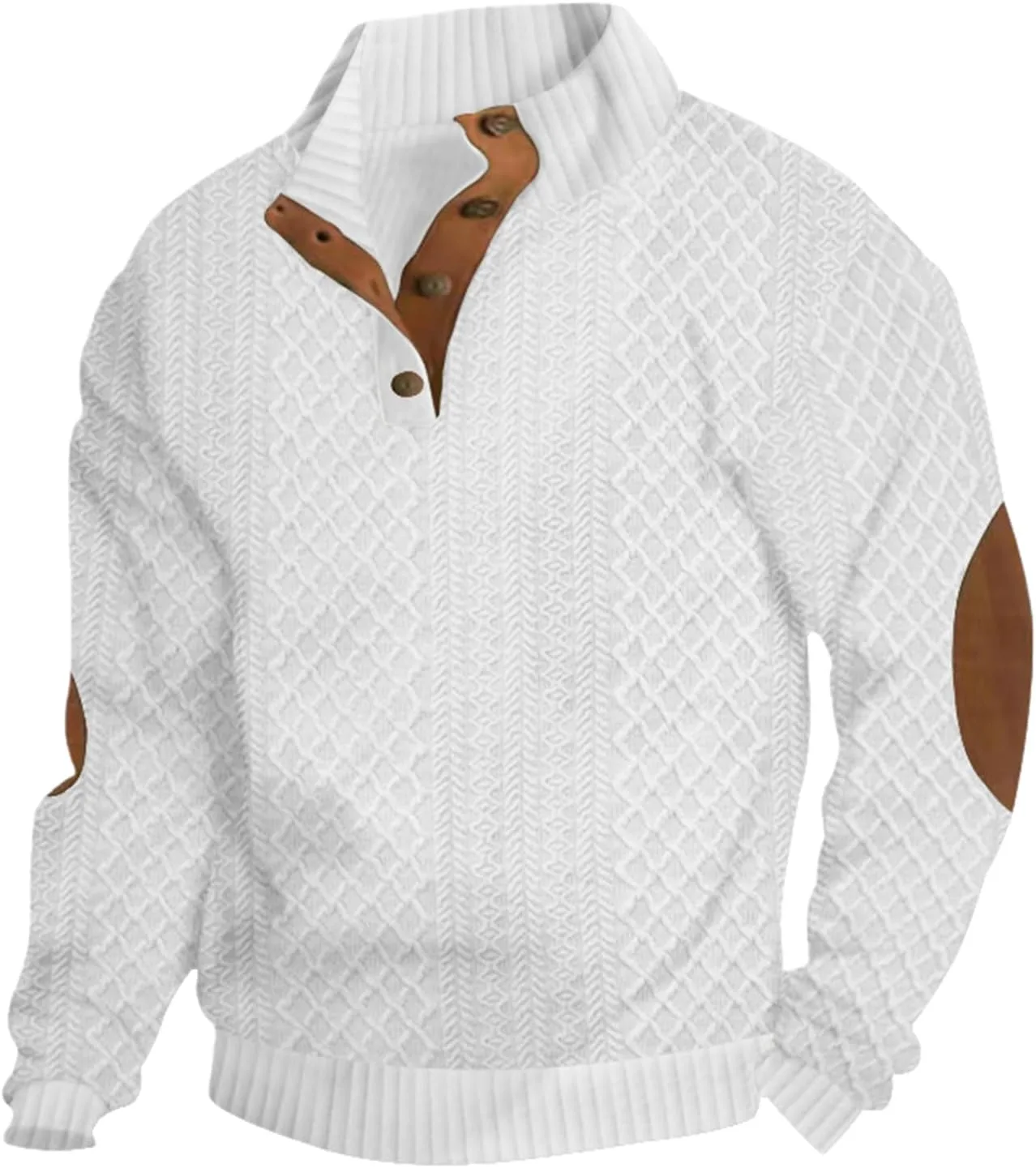 Мужской повседневный свитер с воротником-стойкой и застежкой на четверть
Мужской повседневный свитер с воротником-стойкой и застежкой на четверть