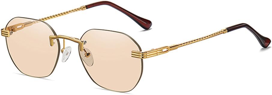 Женские солнцезащитные очки без оправы из золотистого металла, безрамочные солнцезащитные очки с градиентными линзами, синие солнцезащитные очки для мужчин с защитой от УФ-излучения UV400 VFDHN, Light Brown Lens
Женские солнцезащитные очки без оправы из золотистого металла, безрамочные солнцезащитные очки с градиентными линзами, синие солнцезащитные очки для мужчин с защитой от УФ-излучения UV400 VFDHN, Light Brown Lens