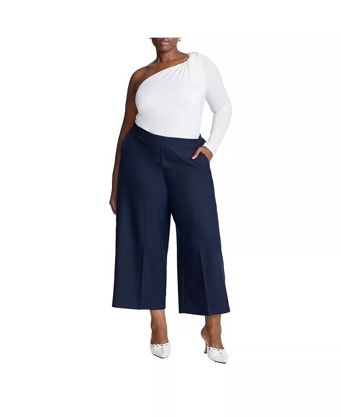Женские укороченные брюки Elements Plus Size с широкими ткаными штанинами ELOQUII, синий
Женские укороченные брюки Elements Plus Size с широкими ткаными штанинами ELOQUII, синий