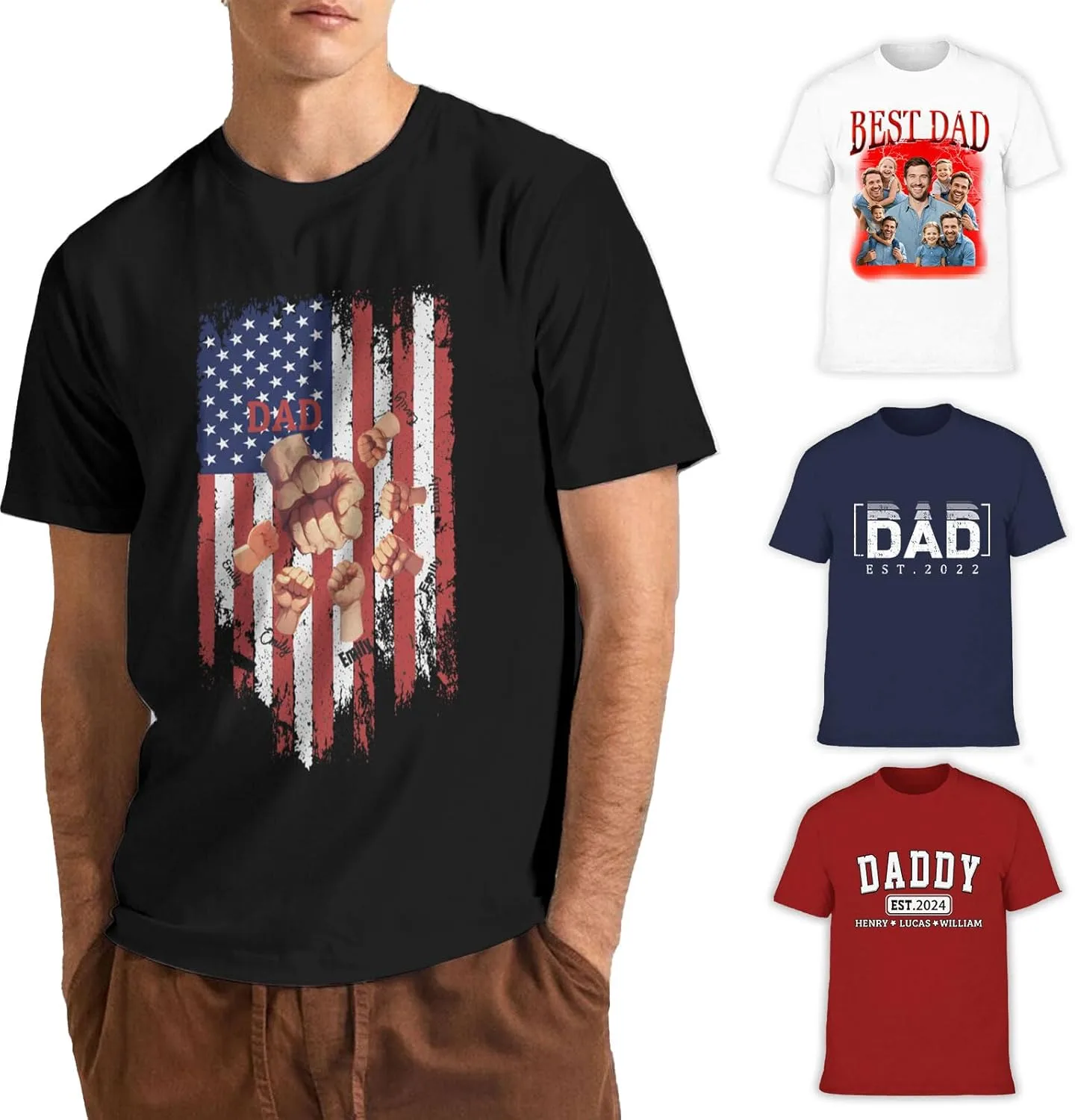 Персонализированная футболка на день отца с именем ребенка MESHELEY
Персонализированная футболка на день отца с именем ребенка MESHELEY