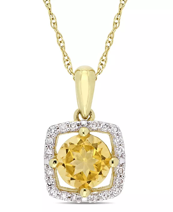 Ожерелье с квадратным ореолом из 17 дюймов с цитрином (3/4 карата) и бриллиантом (1/10 карата) из 10-каратного желтого золота Macy'S, citrine
Ожерелье с квадратным ореолом из 17 дюймов с цитрином (3/4 карата) и бриллиантом (1/10 карата) из 10-каратного желтого золота Macy'S, citrine