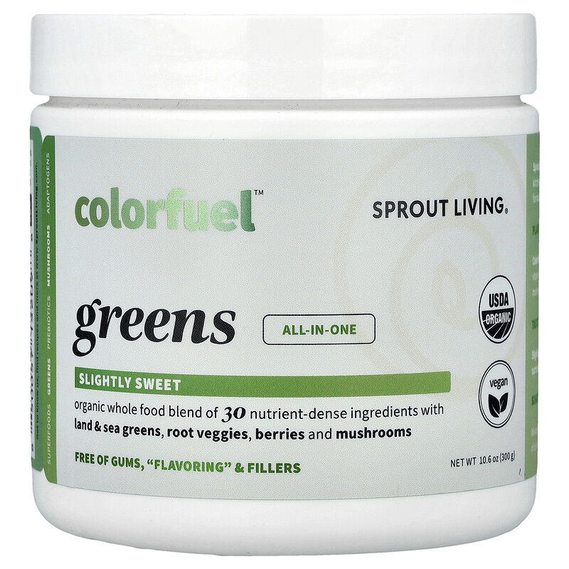 Sprout Living, Colorfuel Greens, 300 г (10,6 унции)
Sprout Living, Colorfuel Greens, 300 г (10,6 унции)