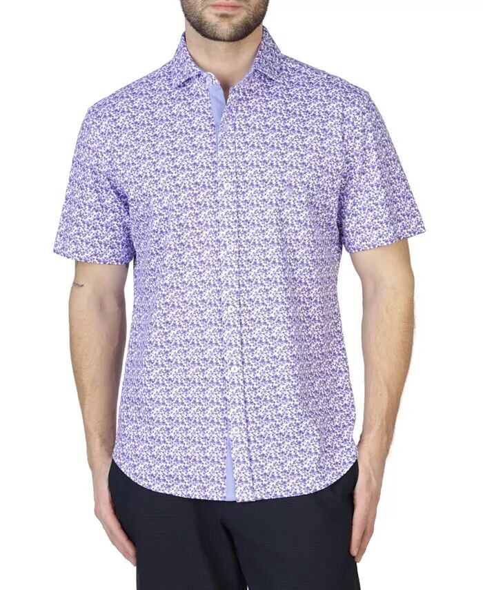 Трикотажная рубашка с коротким рукавом в стиле ретро с цветочным принтом Tailorbyrd, фиолетовый
Трикотажная рубашка с коротким рукавом в стиле ретро с цветочным принтом Tailorbyrd, фиолетовый