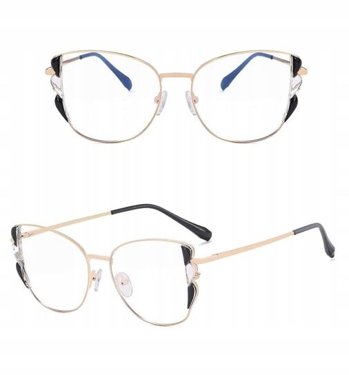 ЗОЛОТЫЕ женские очки с прозрачными линзами для компьютера, гибкая оправа с синим светом и УФ-излучением, inna