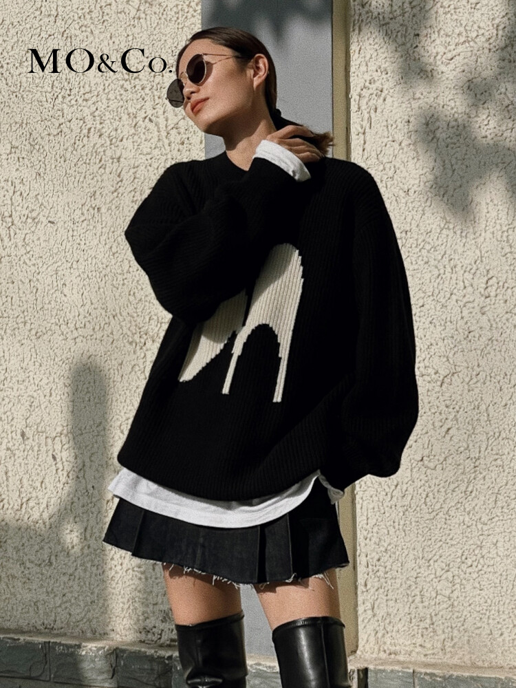 Свитер Moco полушерстяной с принтом, голубой
Свитер Moco полушерстяной с принтом, голубой